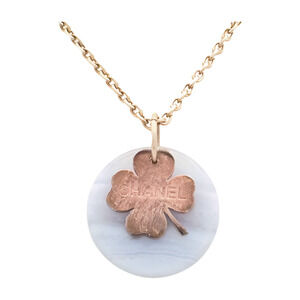 Chanel Clover Pendant Necklace - Bronze & Gold